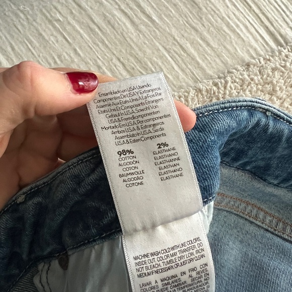 MOTHER Jeans Womens 29 Blue The Looker Ankle Fray Skinny Ripped Knees Made USA - Picture 8 of 8